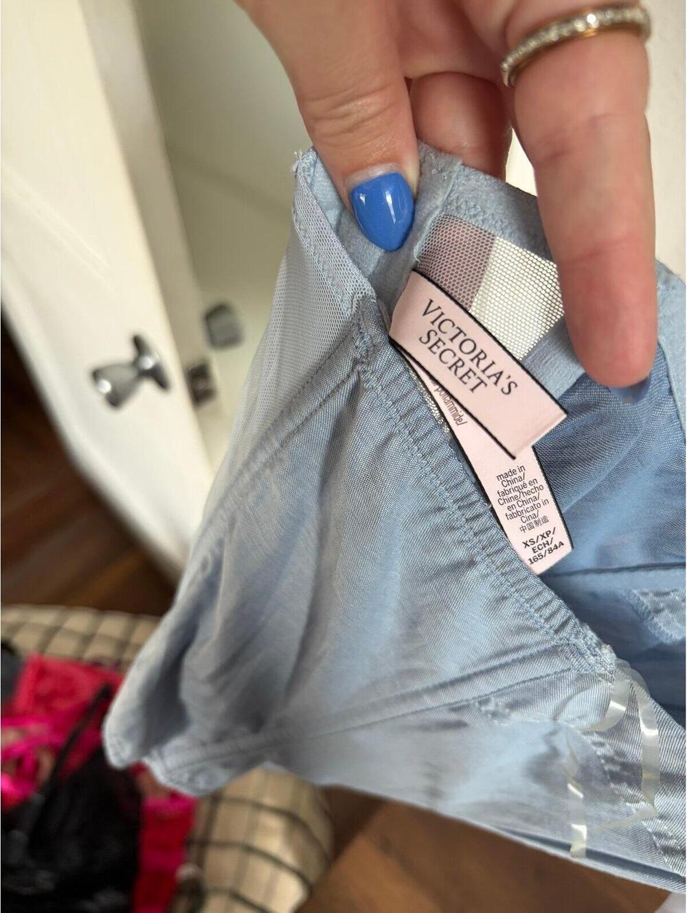 Victoria's Secret denim look corset top size XS. Some staining in spots as shown - Picture 5 of 5